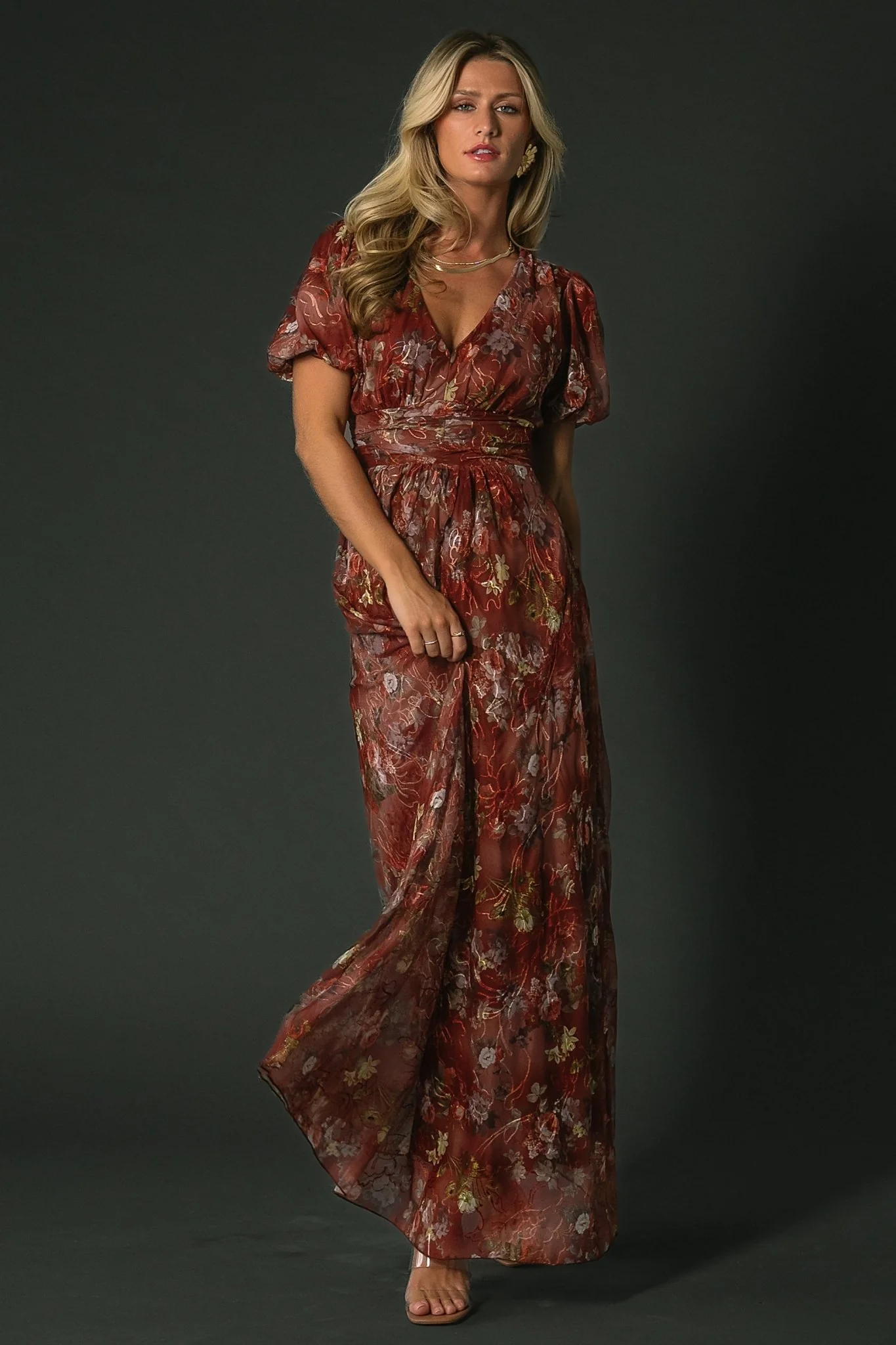 Ardley Maxi Dress | Rust Multi Floral - Vlounger