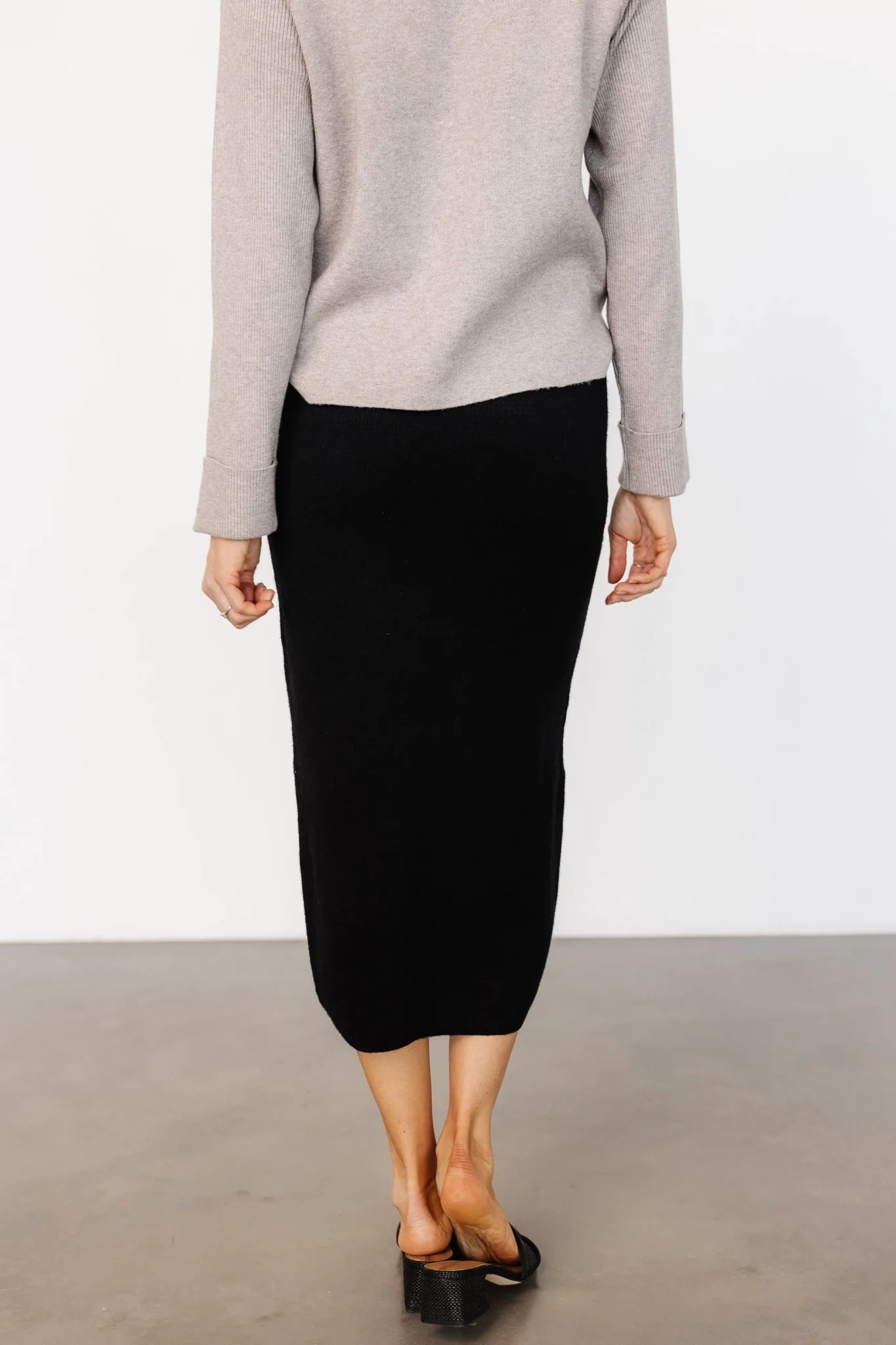 Alonso Knit Midi Skirt | Black - Vlounger