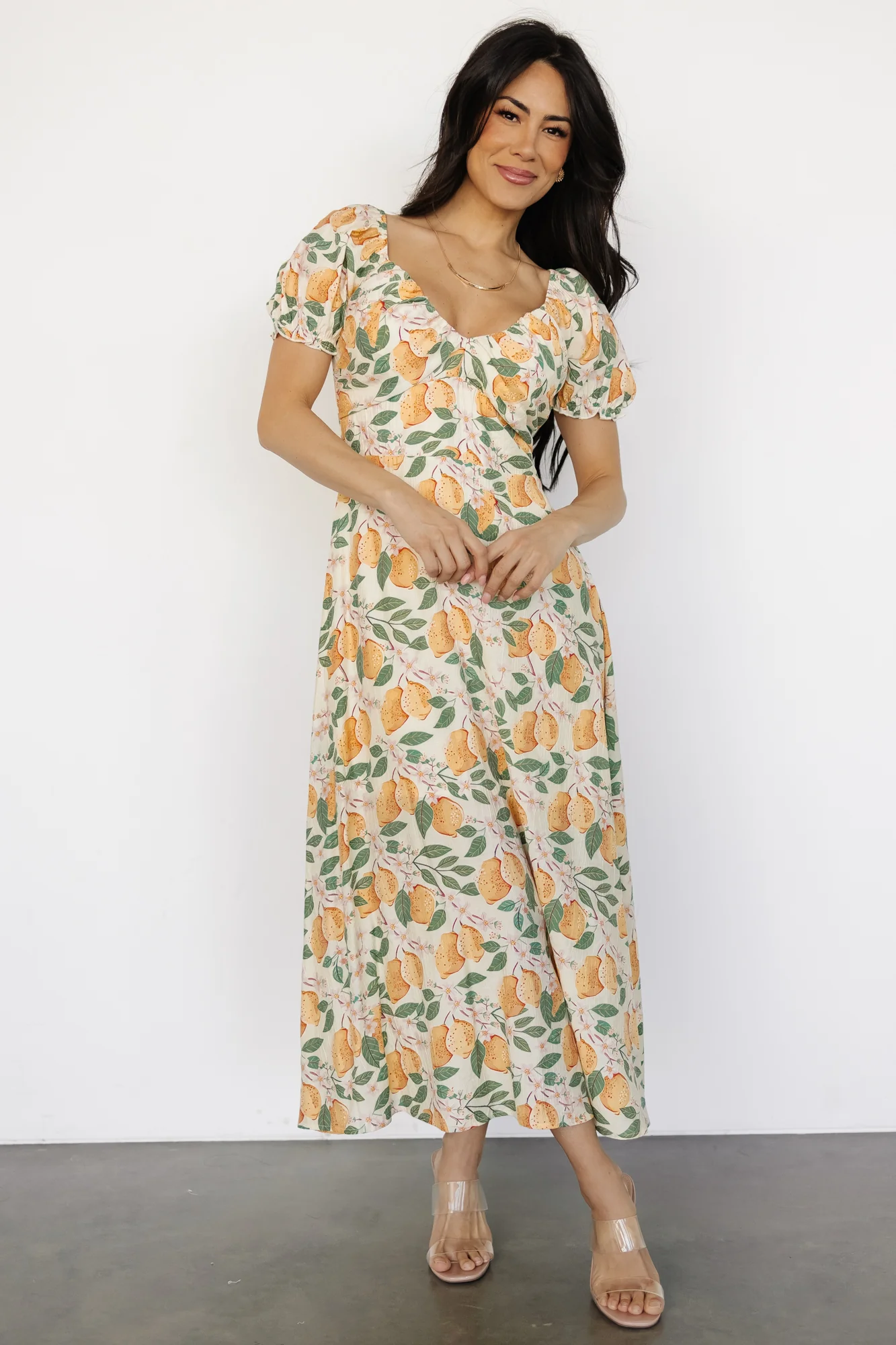 Amalfi Midi Dress | Lemon Print - Vlounger