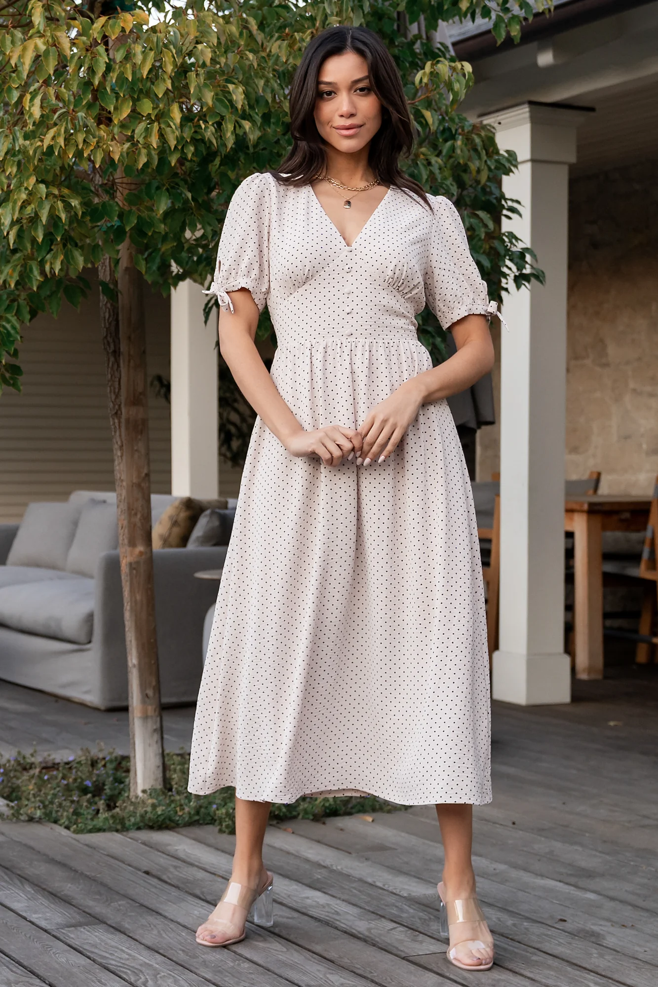 Millar Midi Dress | Natural + Black - Vlounger