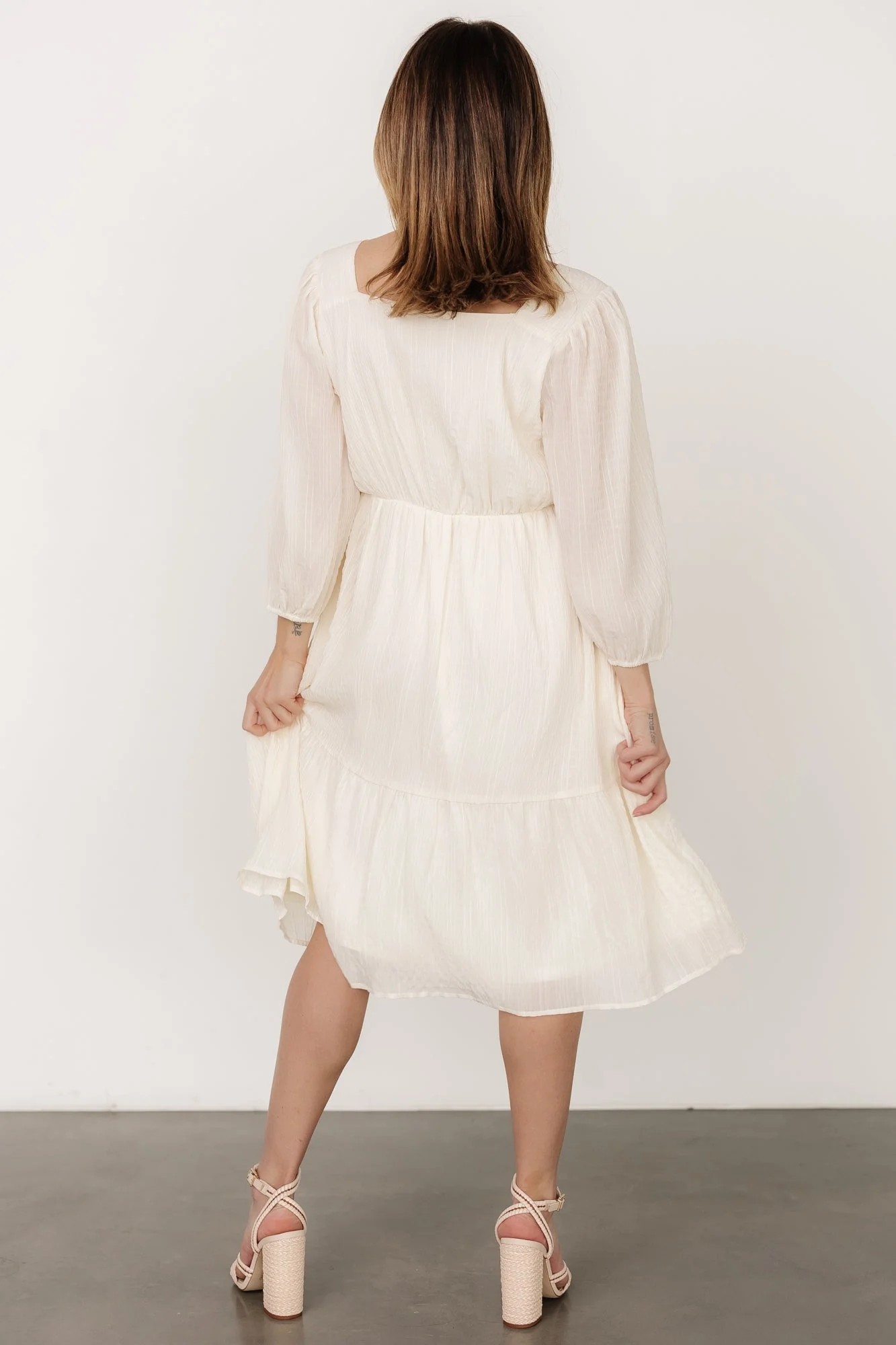 Vaeda Midi Dress | Cream - Vlounger