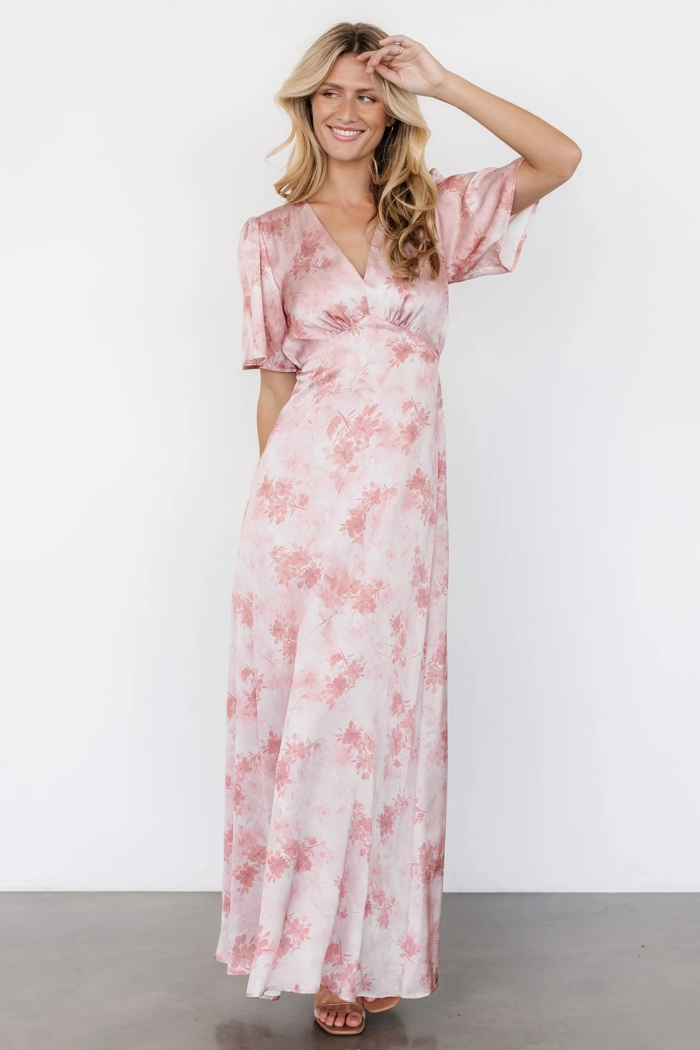 Carmen Maxi Dress | Blush Floral - Vlounger
