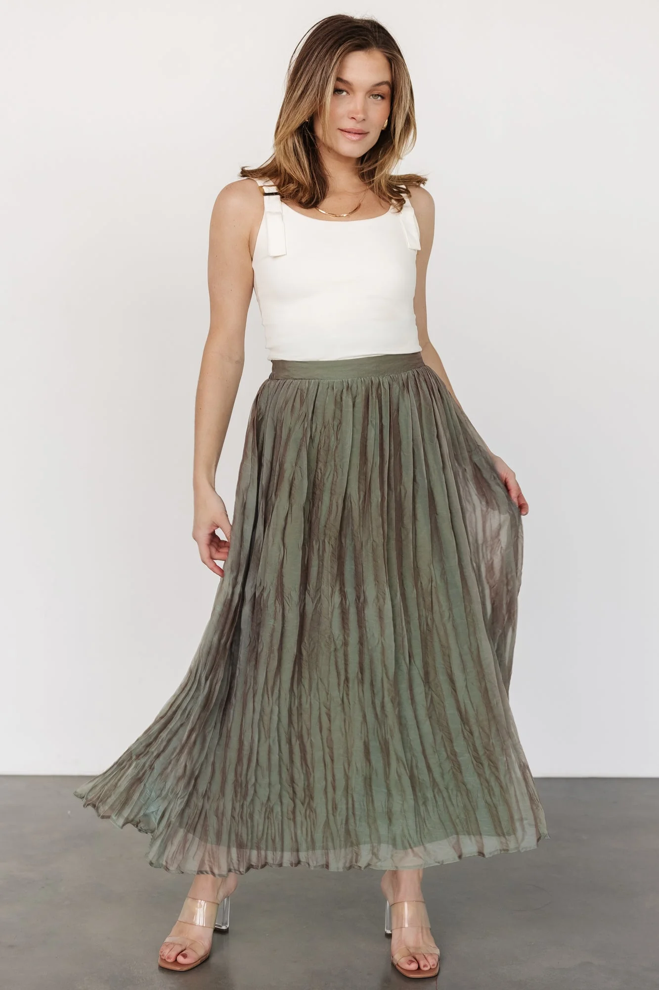 Cyra Midi Skirt | Sage - Vlounger