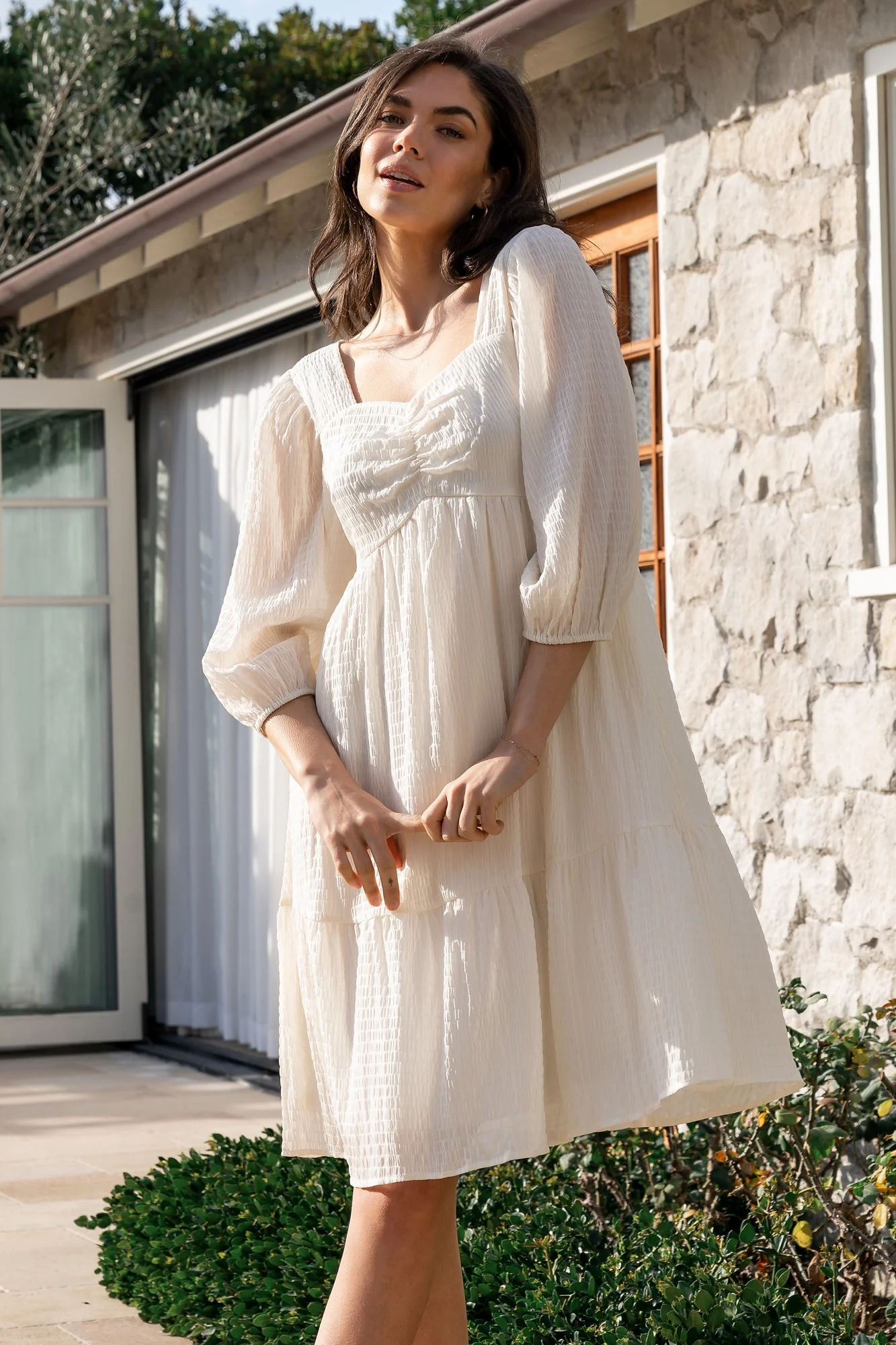 Vaeda Midi Dress | Cream - Vlounger