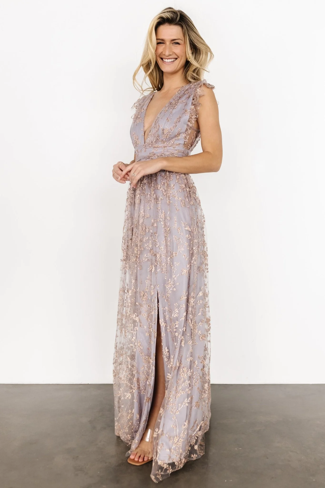 Arlene Shimmer Gown | Dusty Lilac + Rose - Vlounger