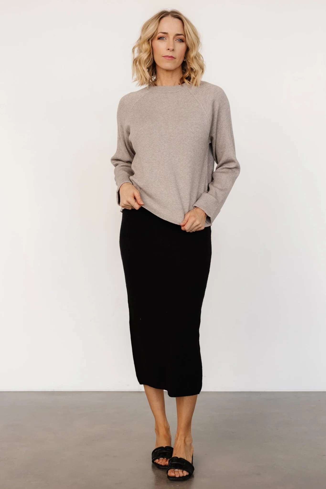 Alonso Knit Midi Skirt | Black - Vlounger