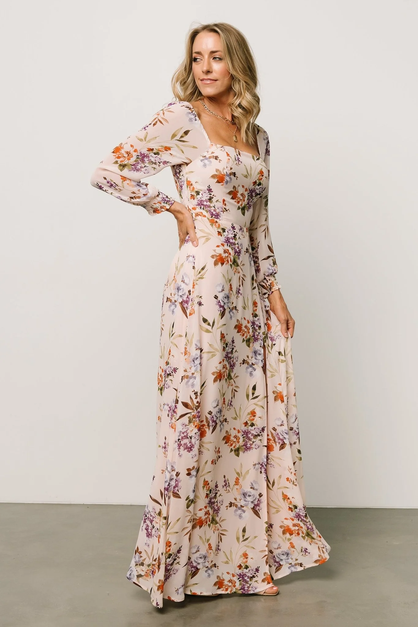 Giselle Maxi Dress | Blush Multi Floral - Vlounger