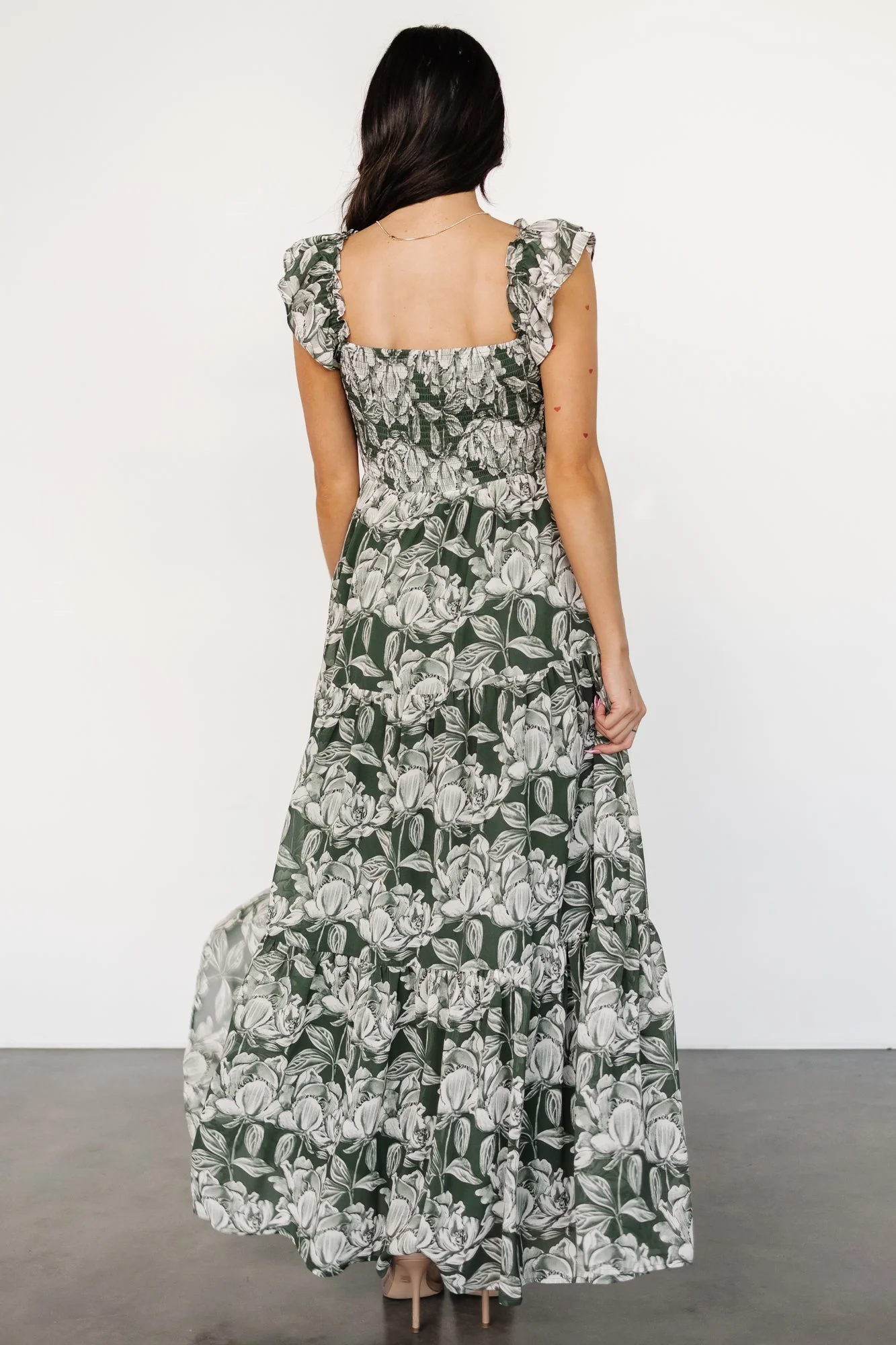 Martina Maxi Dress | Green + White - Vlounger