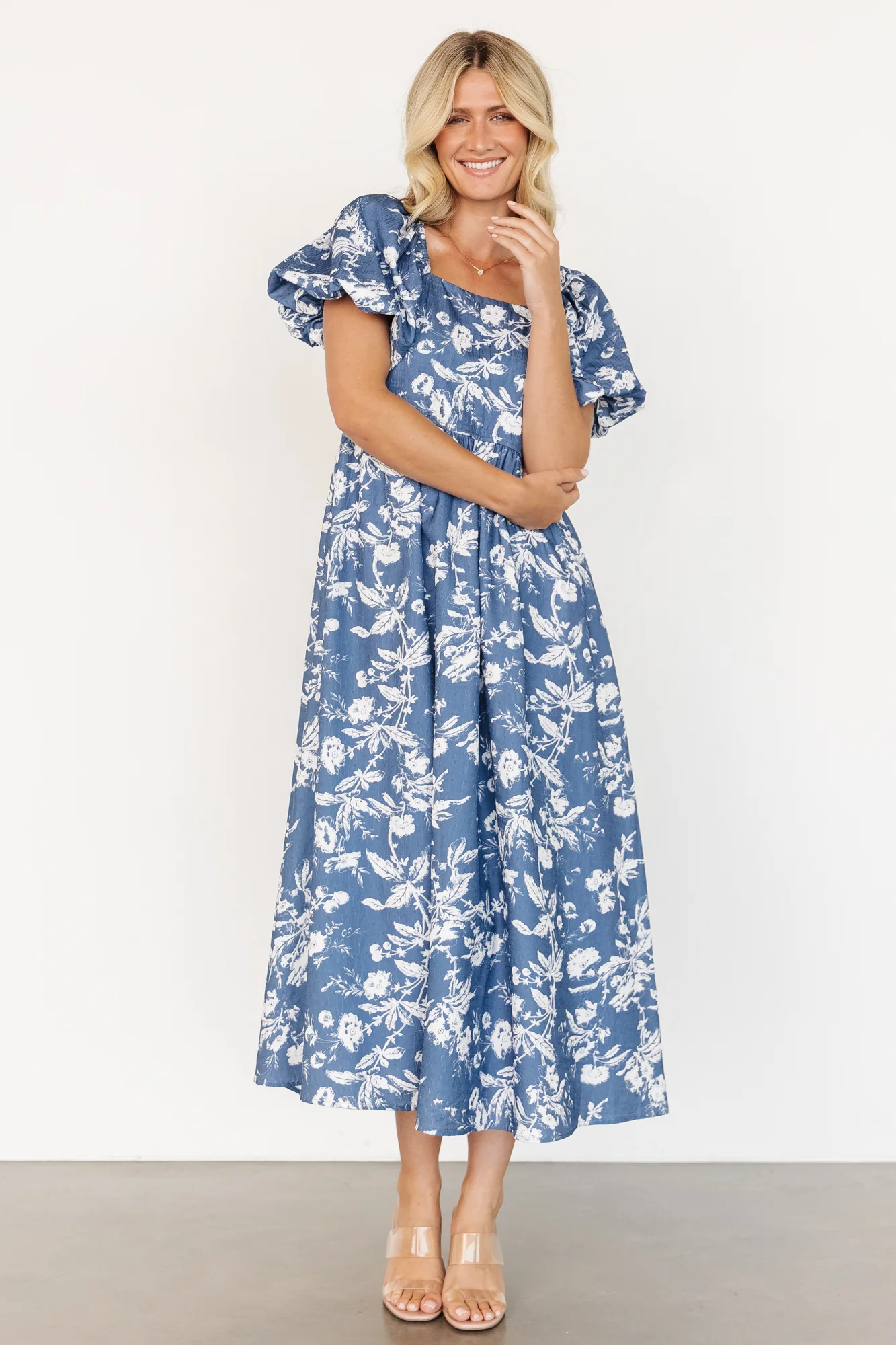Graceland Maxi Dress | Slate + White Floral - Vlounger
