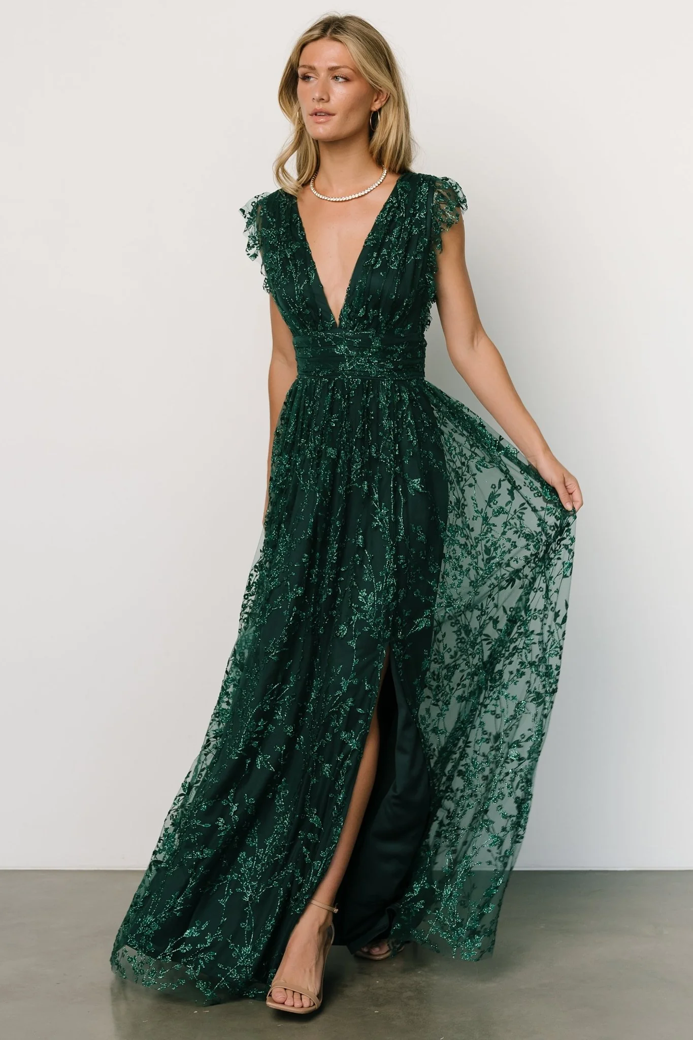 Arlene Shimmer Gown | Emerald - Vlounger