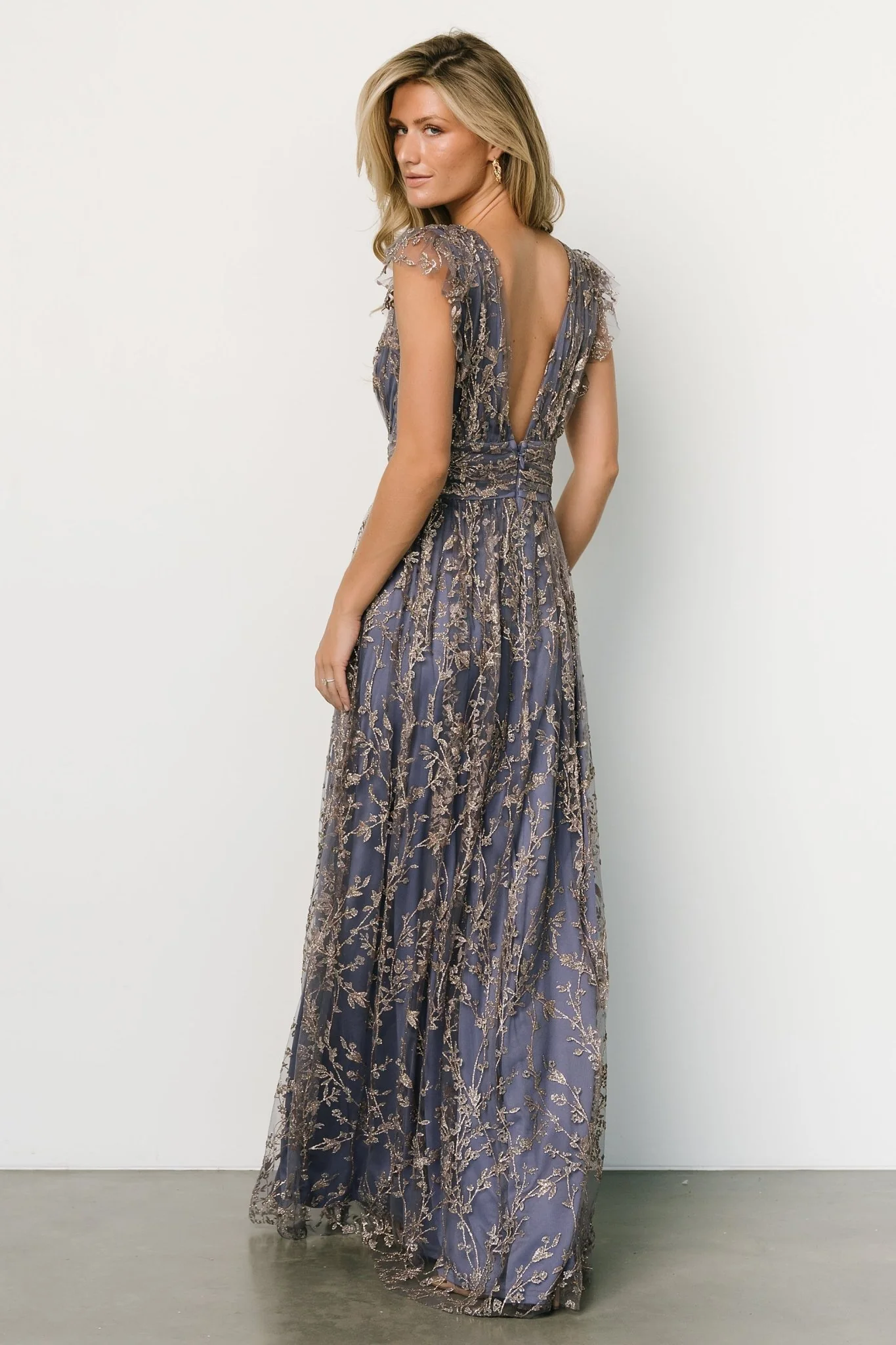 Arlene Shimmer Gown | Blue + Gold - Vlounger