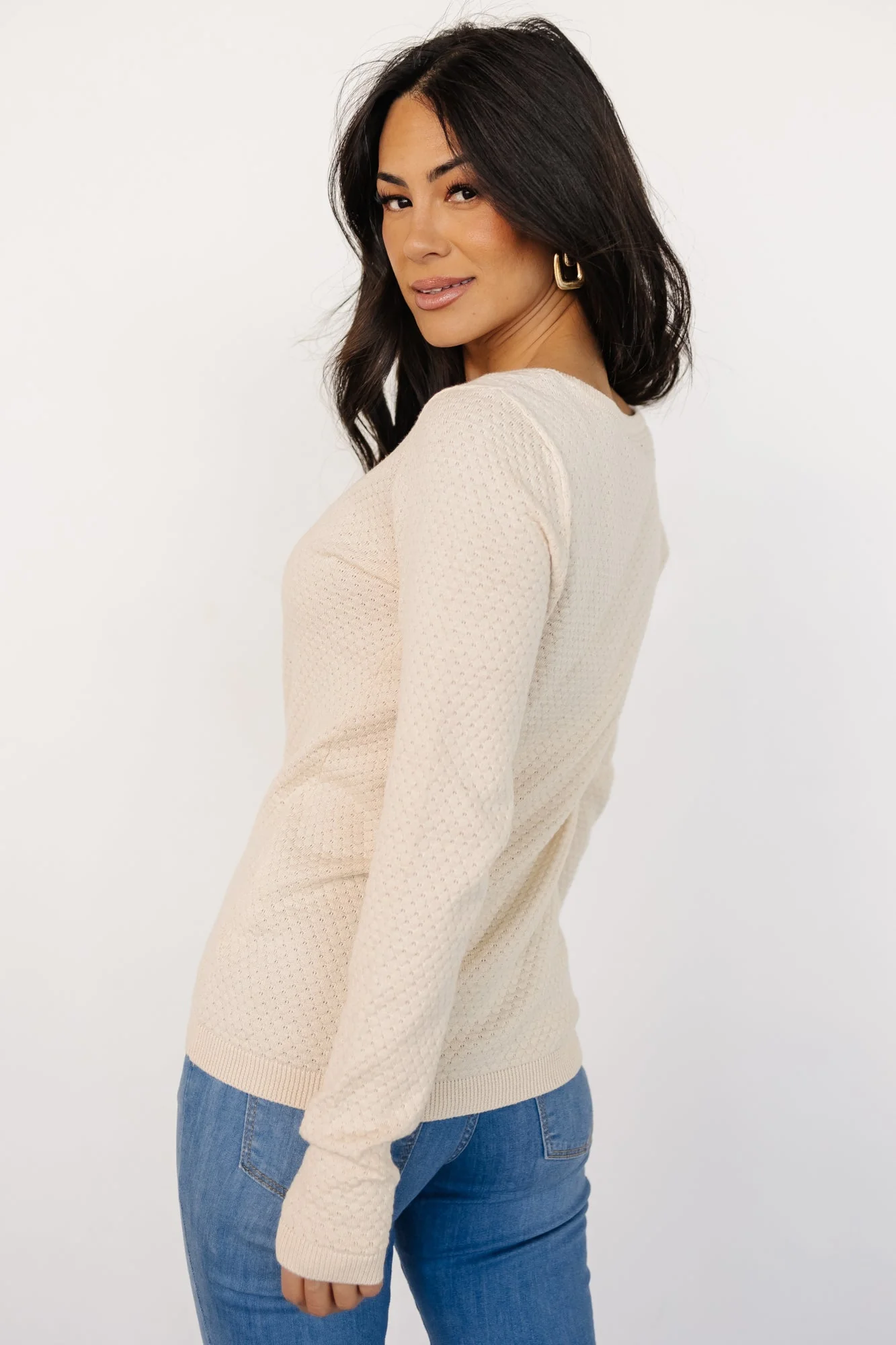 Debbie Knit Top | Cream - Vlounger