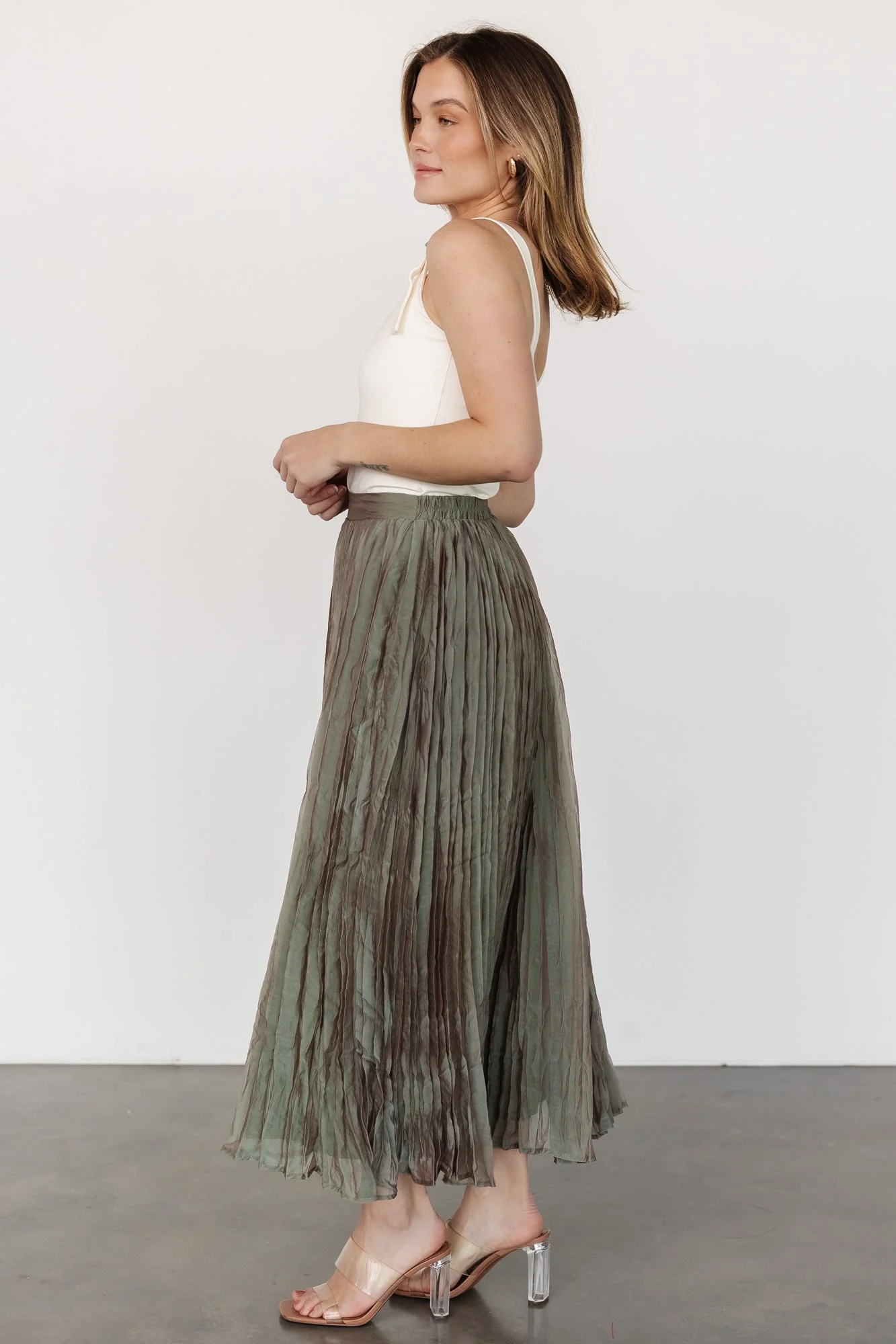 Cyra Midi Skirt | Sage - Vlounger