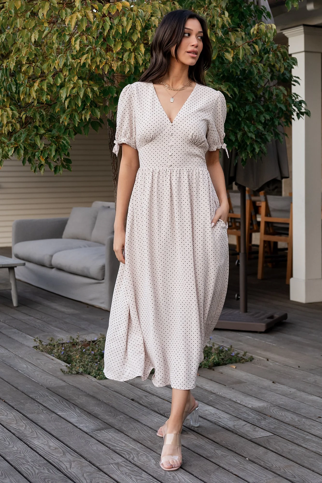 Millar Midi Dress | Natural + Black - Vlounger