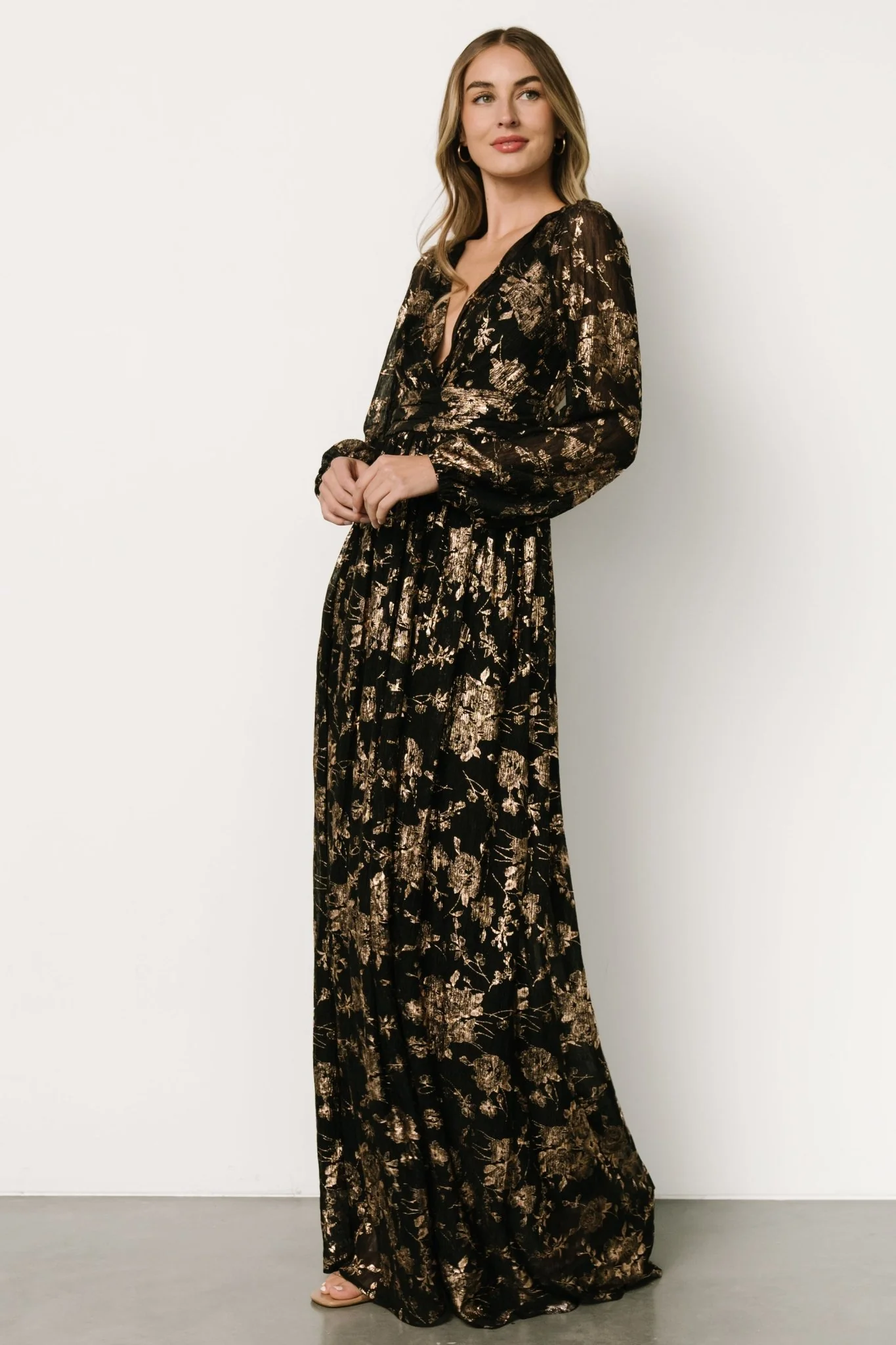 Charlene Maxi Dress | Black + Gold - Vlounger