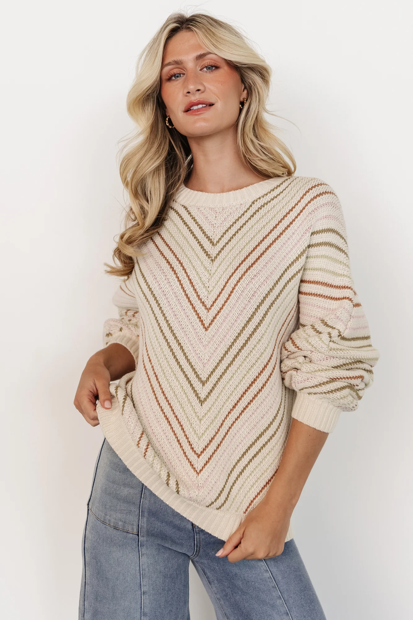 Tava Sweater | Ivory + Multi - Vlounger