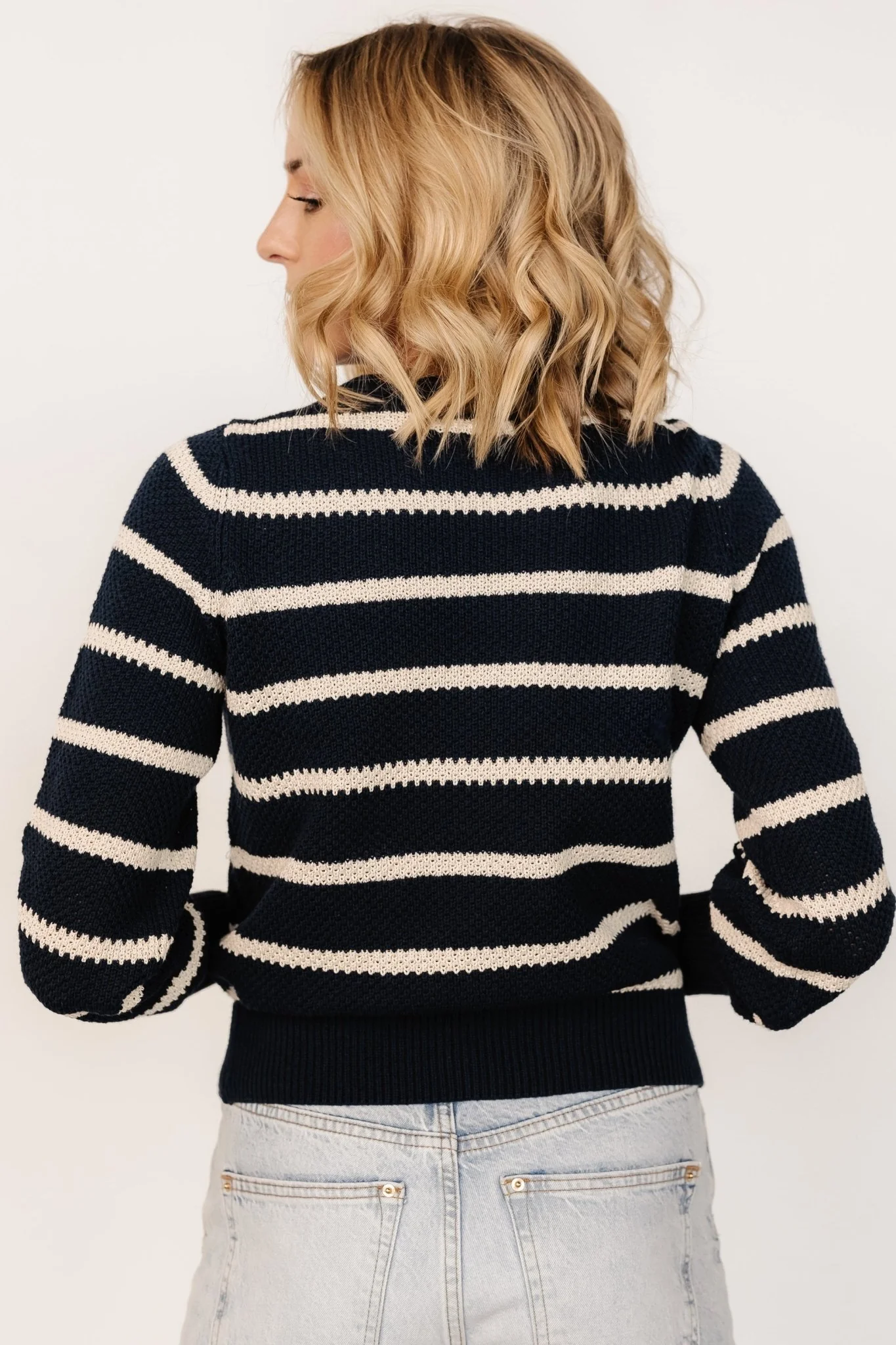 Rianne Knit Sweater | Navy + Cream Stripe - Vlounger