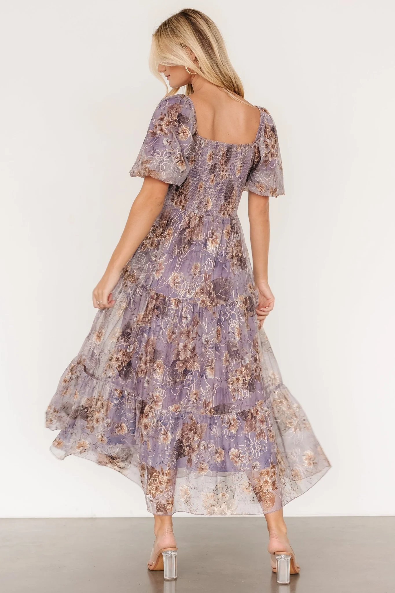 Annabeth Midi Dress | Lavender Floral - Vlounger