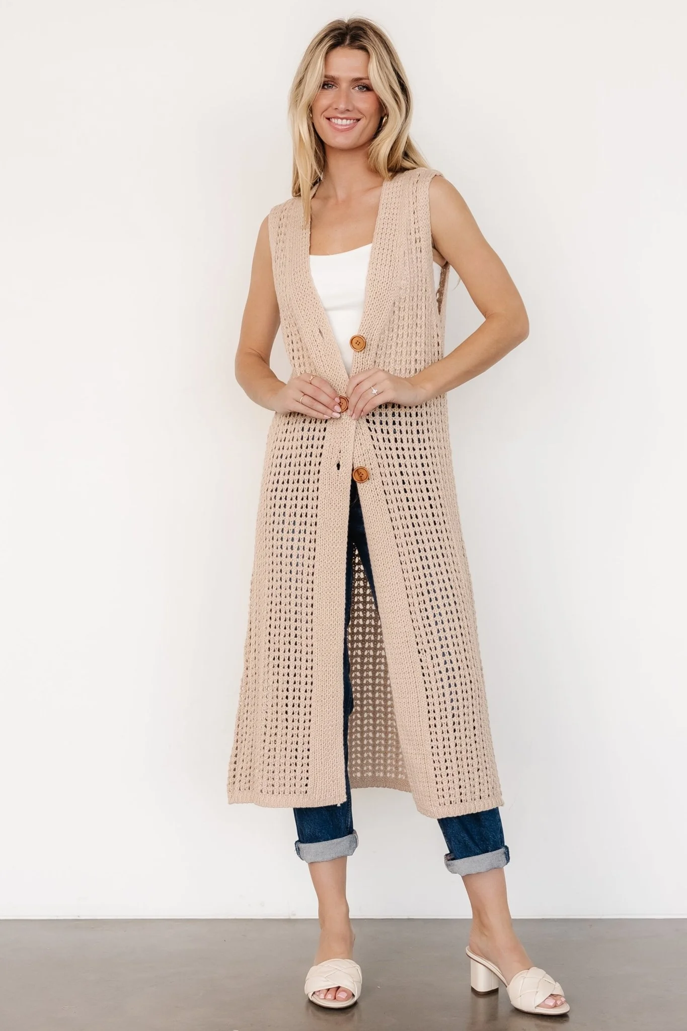 Bretta Duster Vest | Natural - Vlounger