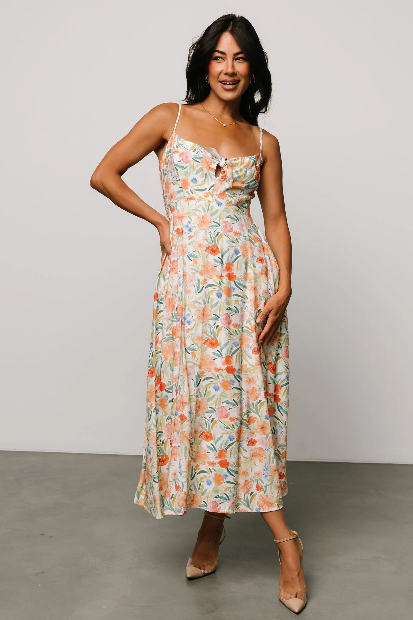 Calista Midi Dress | Multi Floral - Vlounger