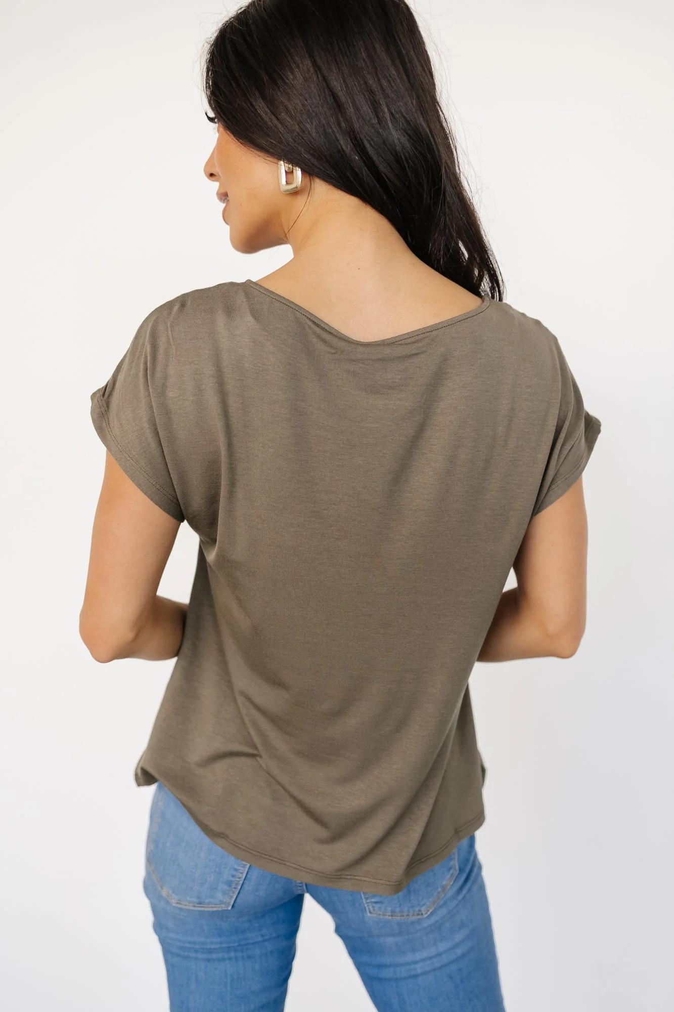 Leonie Satin Top | Olive - Vlounger