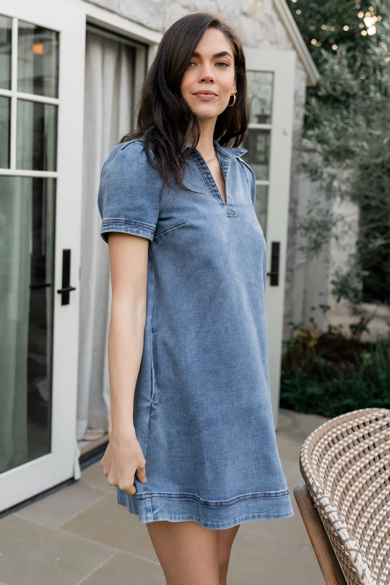 Saylor Short Dress | Denim - Vlounger