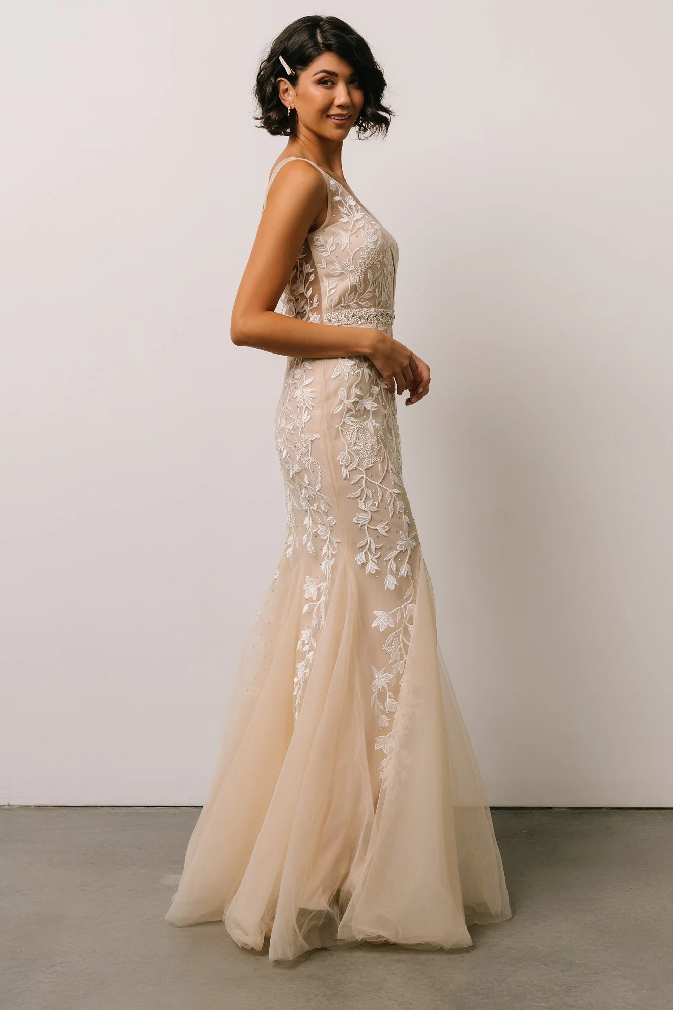 Fleurette Bridal Gown | Beige + Ivory - Vlounger