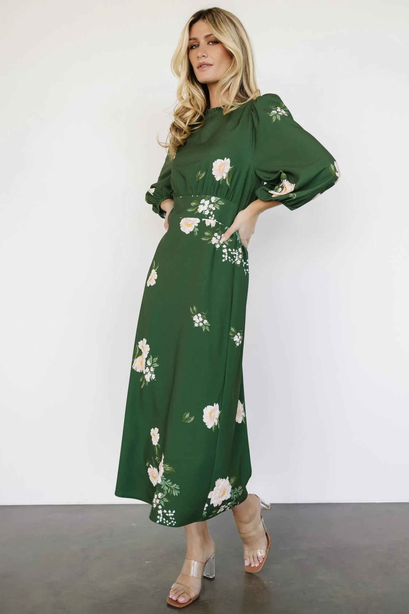 Karalie Maxi Dress | Green Floral - Vlounger