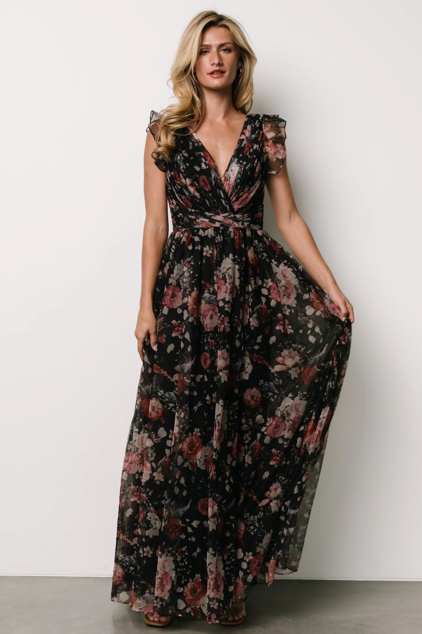 Dimitra Maxi Dress | Black Floral - Vlounger