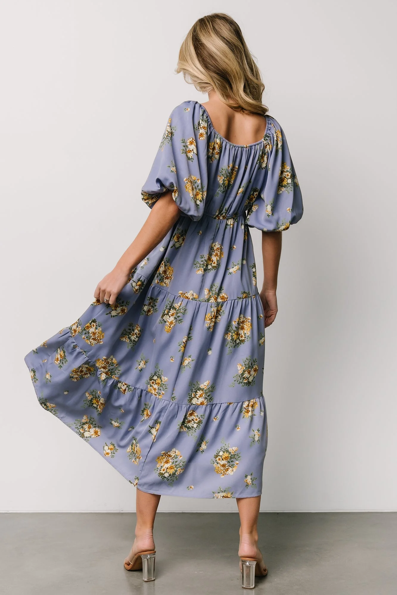 Judith Dress | Blue + Golden Floral - Vlounger