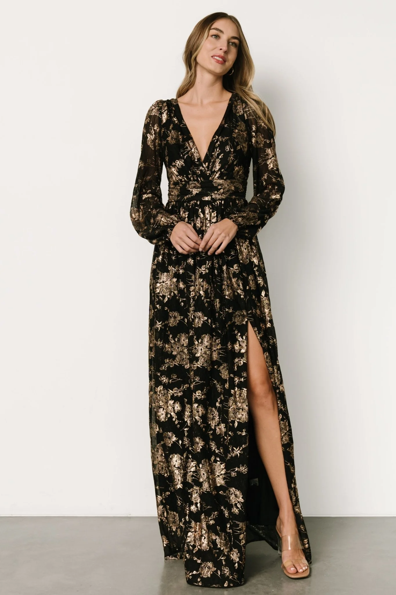 Charlene Maxi Dress | Black + Gold - Vlounger