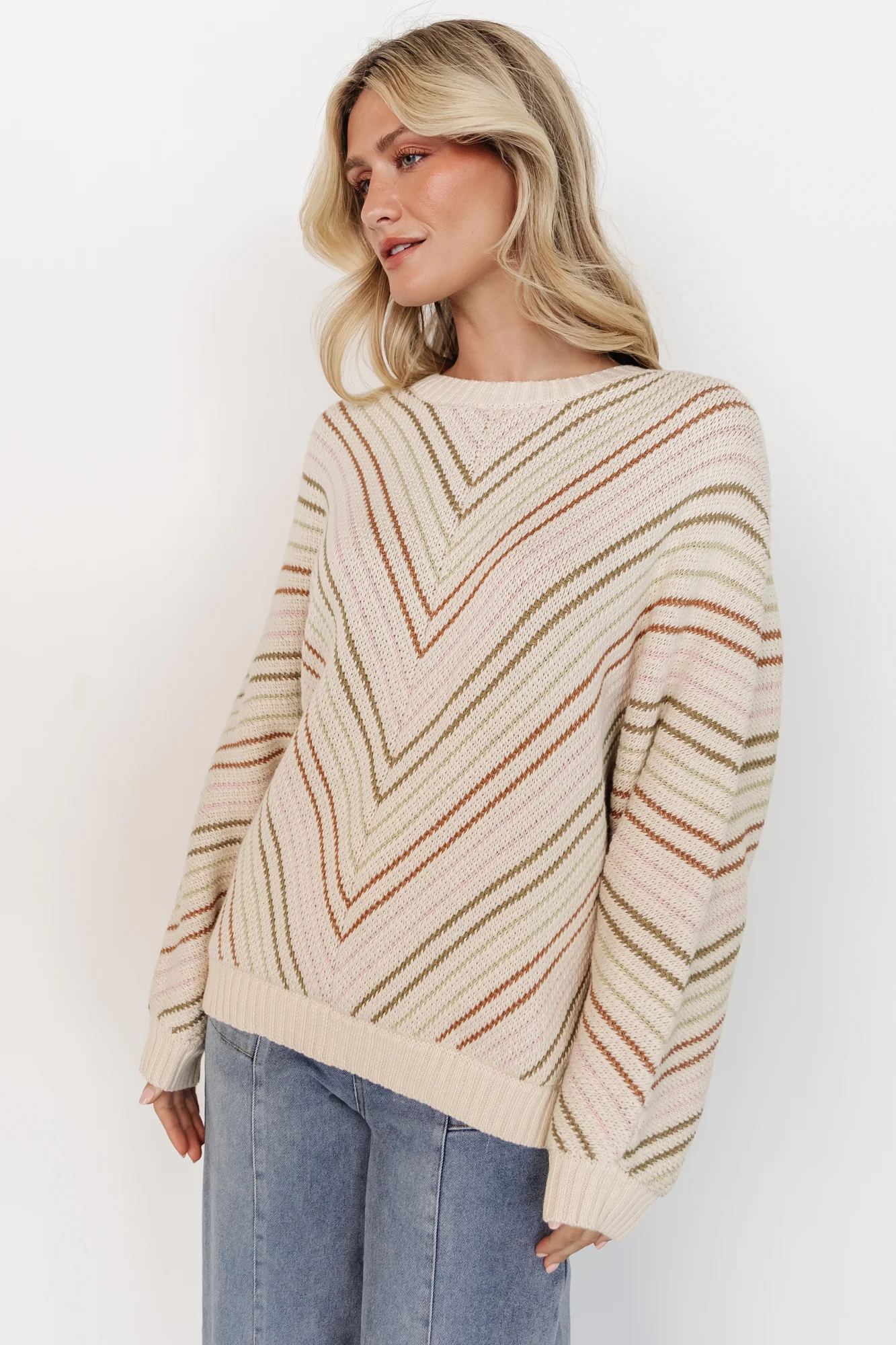 Tava Sweater | Ivory + Multi - Vlounger