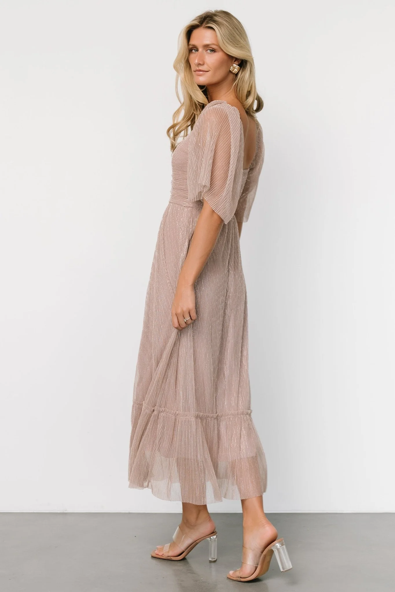 Elea Shimmer Dress | Vintage Rose - Vlounger