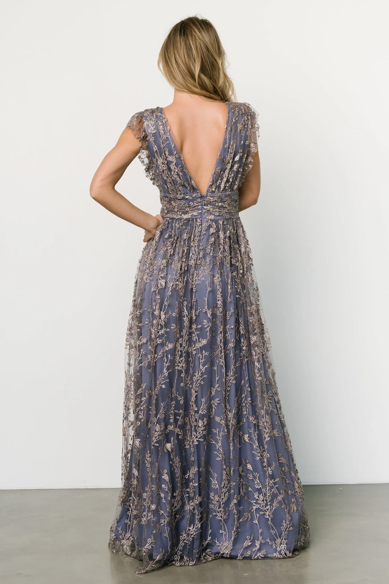Arlene Shimmer Gown | Blue + Gold - Vlounger