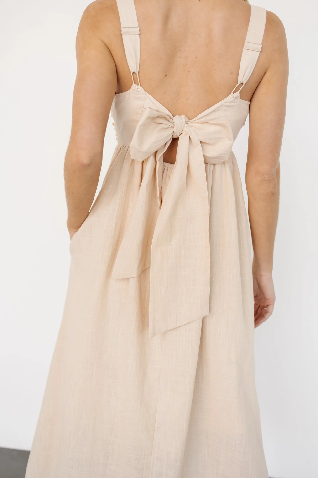 Mia Tie Back Dress | Natural - Vlounger