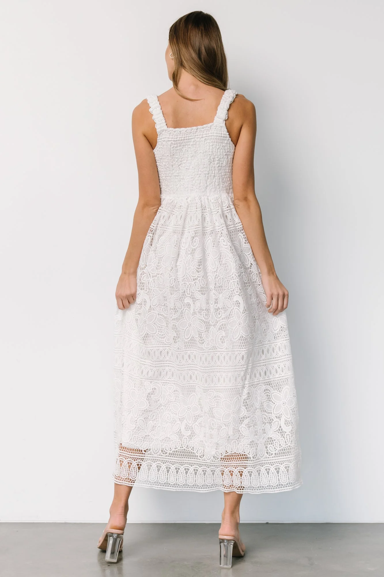 Evangeline Lace Dress | Off White - Vlounger