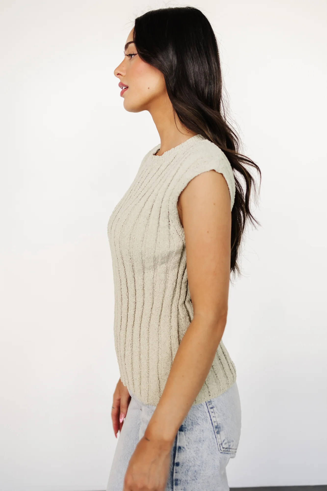 Dava Ribbed Top | Sage - Vlounger