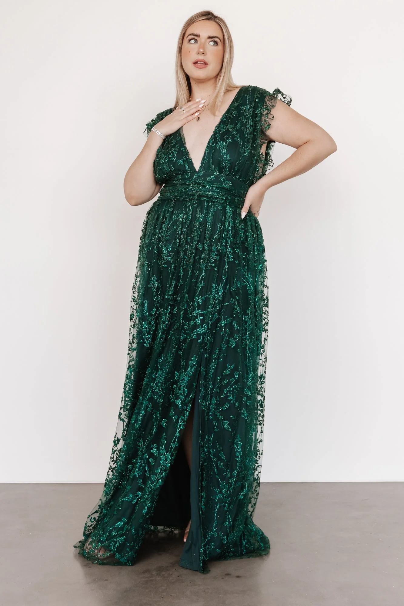 Arlene Shimmer Gown | Emerald - Vlounger