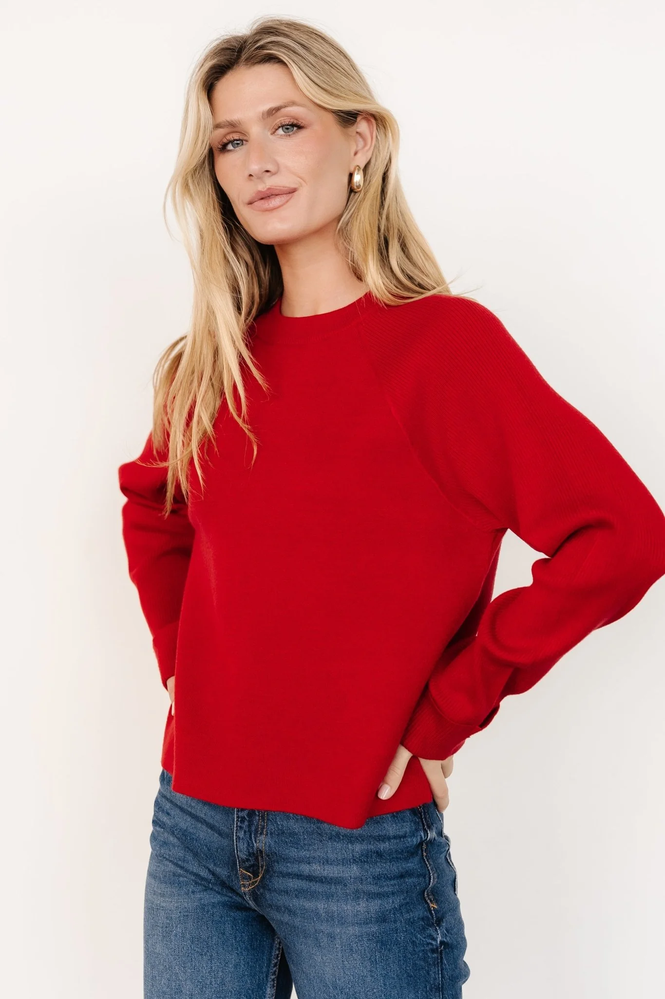 Helena Knit Sweater | Red - Vlounger