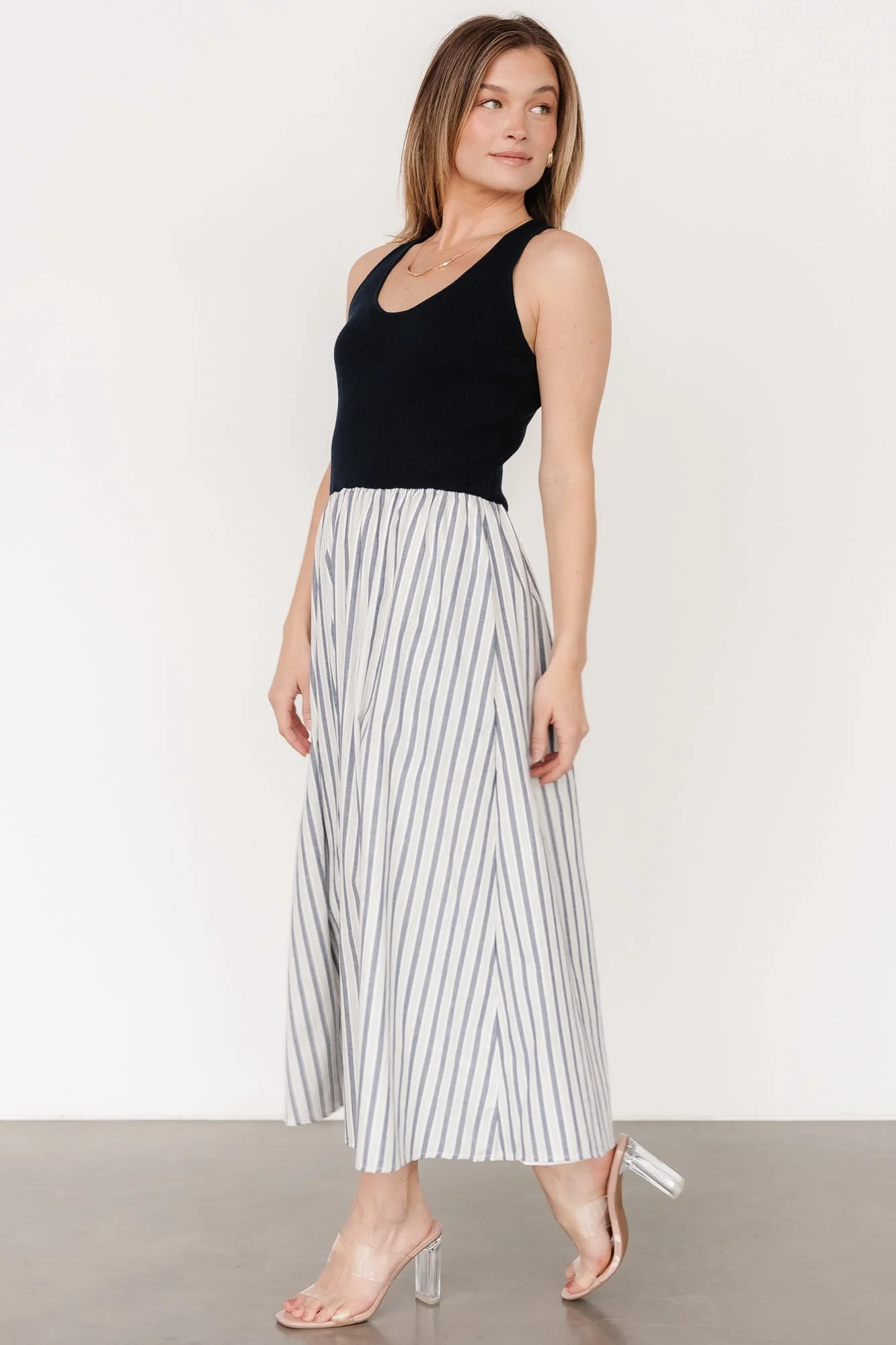 Marbella Tank Dress | Navy Stripe - Vlounger