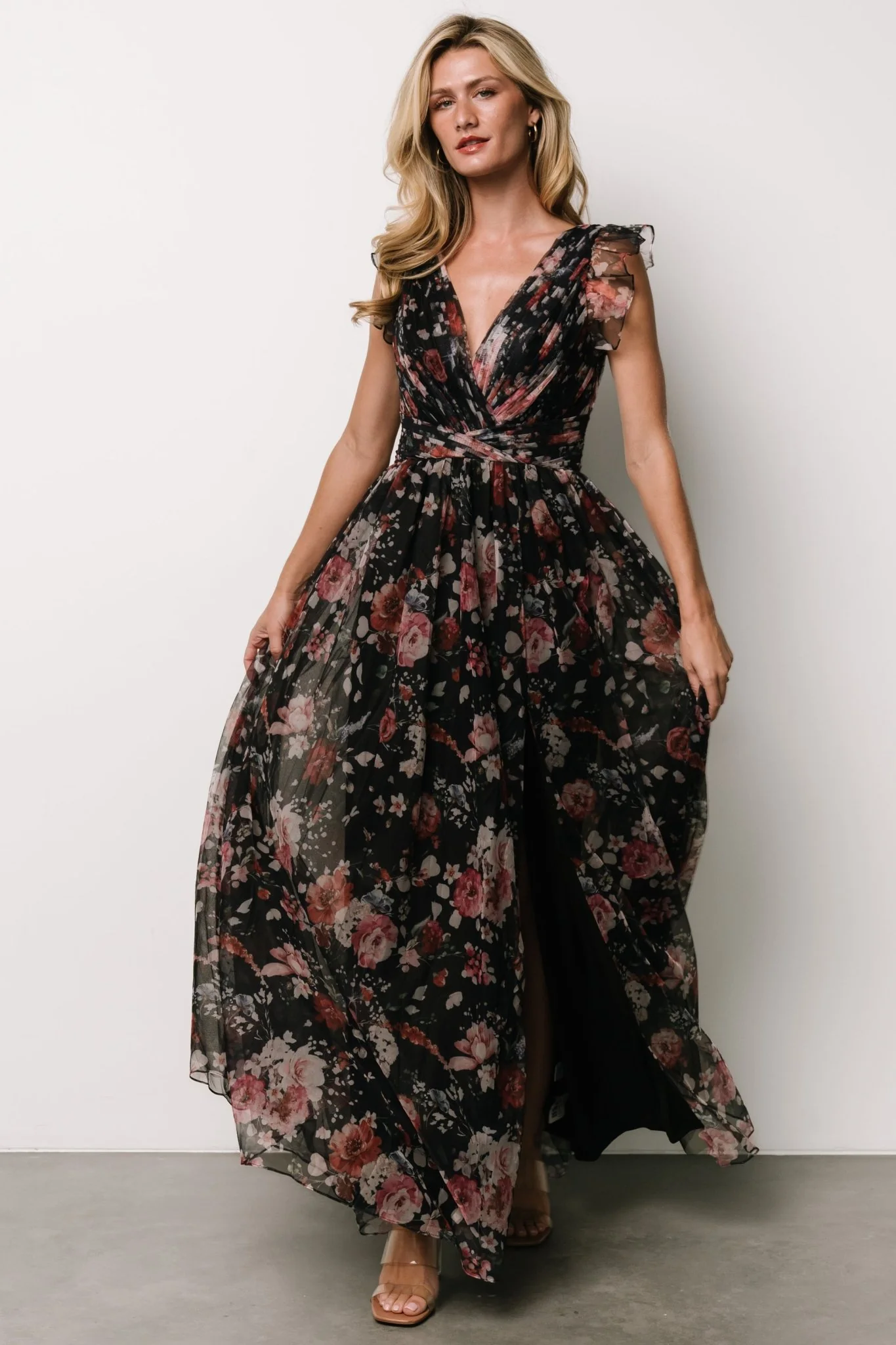 Dimitra Maxi Dress | Black Floral - Vlounger