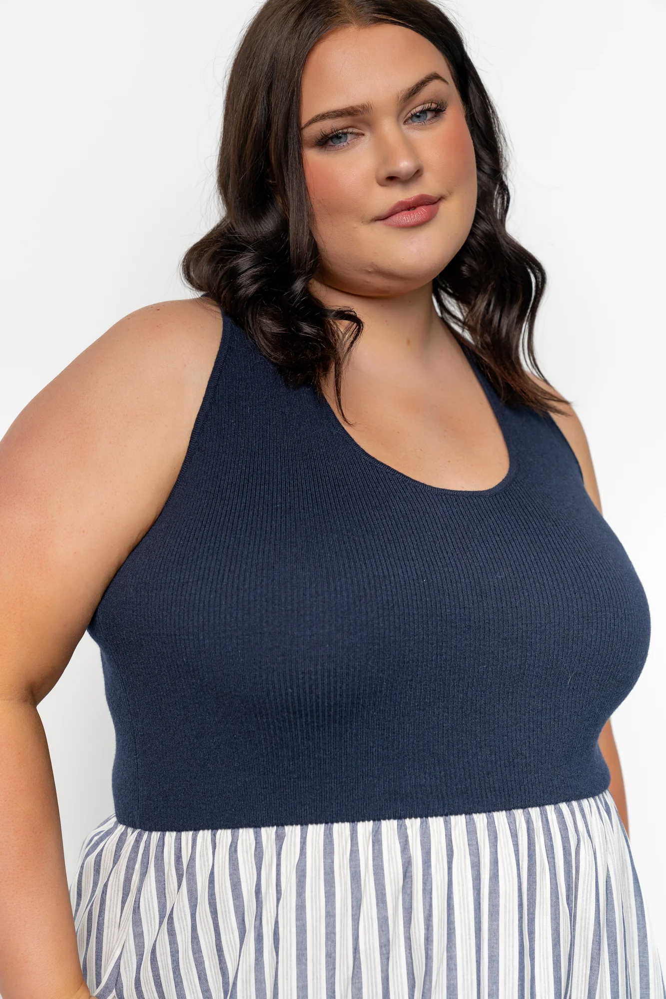 Marbella Tank Dress | Navy Stripe - Vlounger