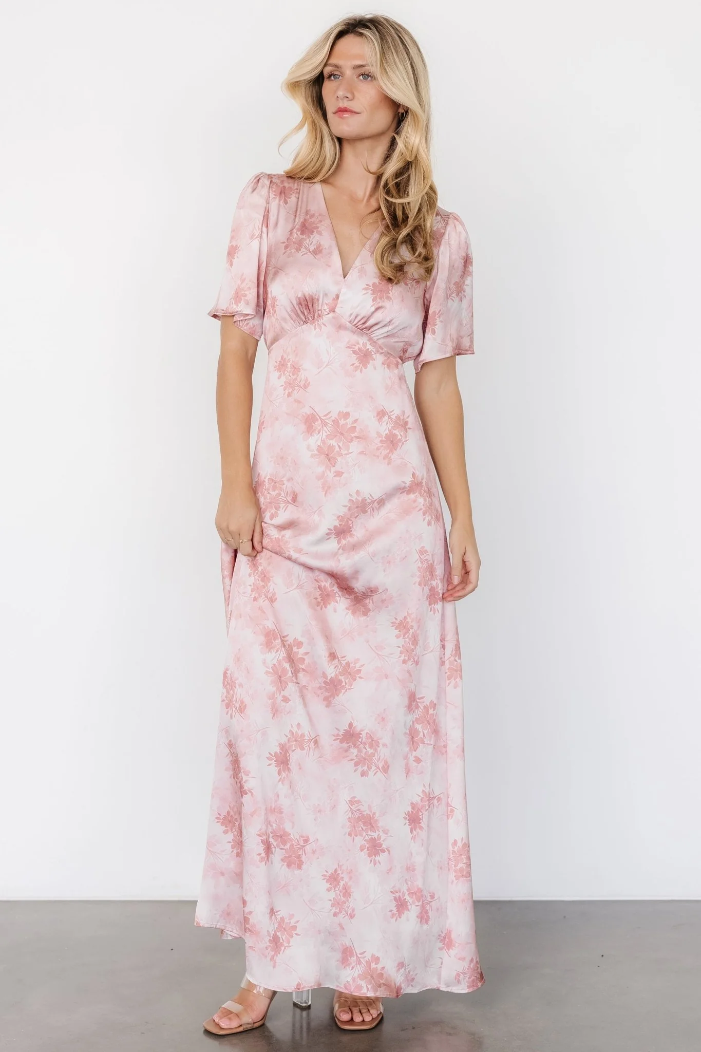 Carmen Maxi Dress | Blush Floral - Vlounger