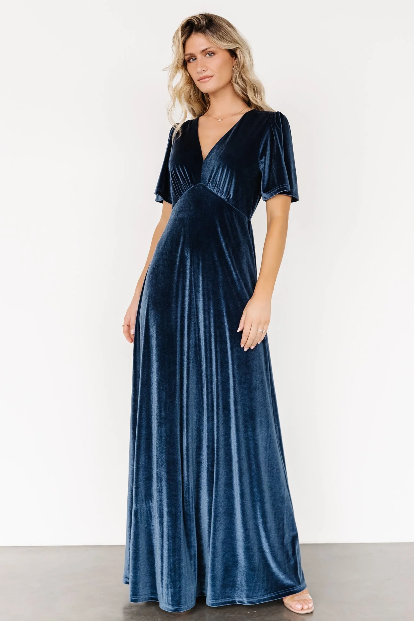 Vivian Velvet Maxi Dress | Blue - Vlounger