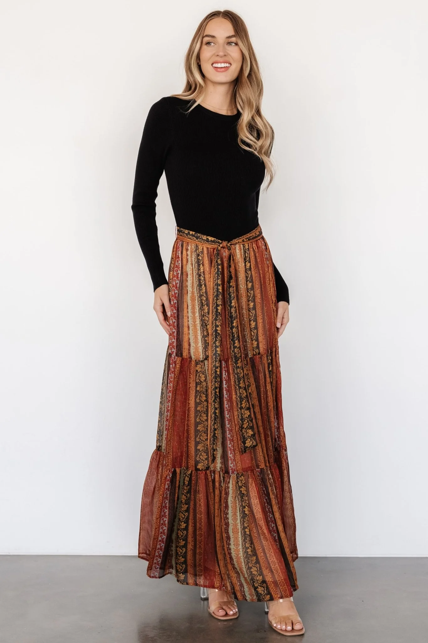 Emryn Sweater Dress | Black + Multi Print - Vlounger