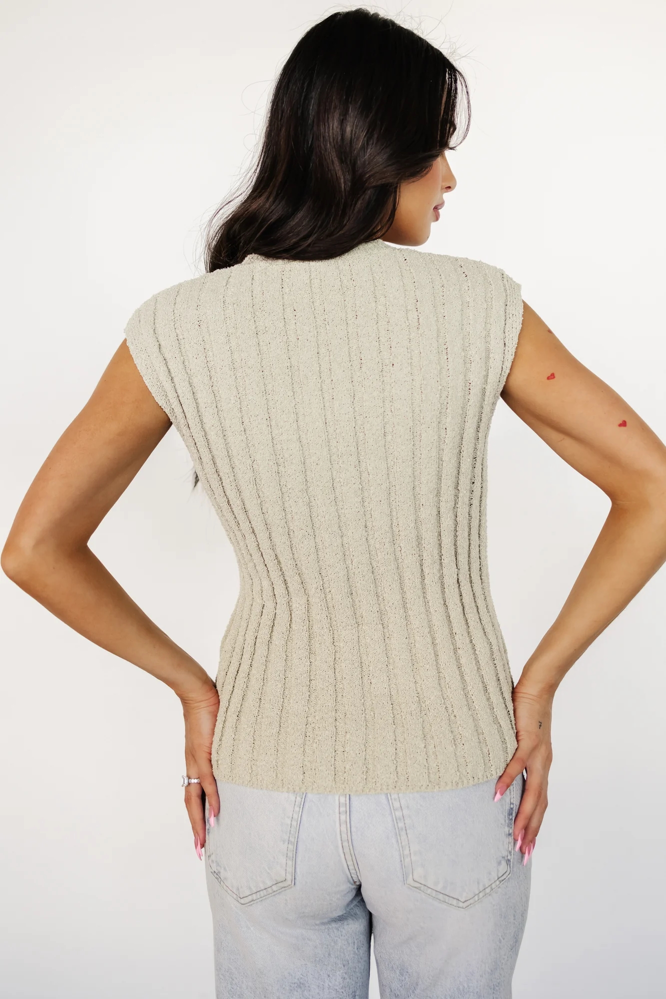 Dava Ribbed Top | Sage - Vlounger
