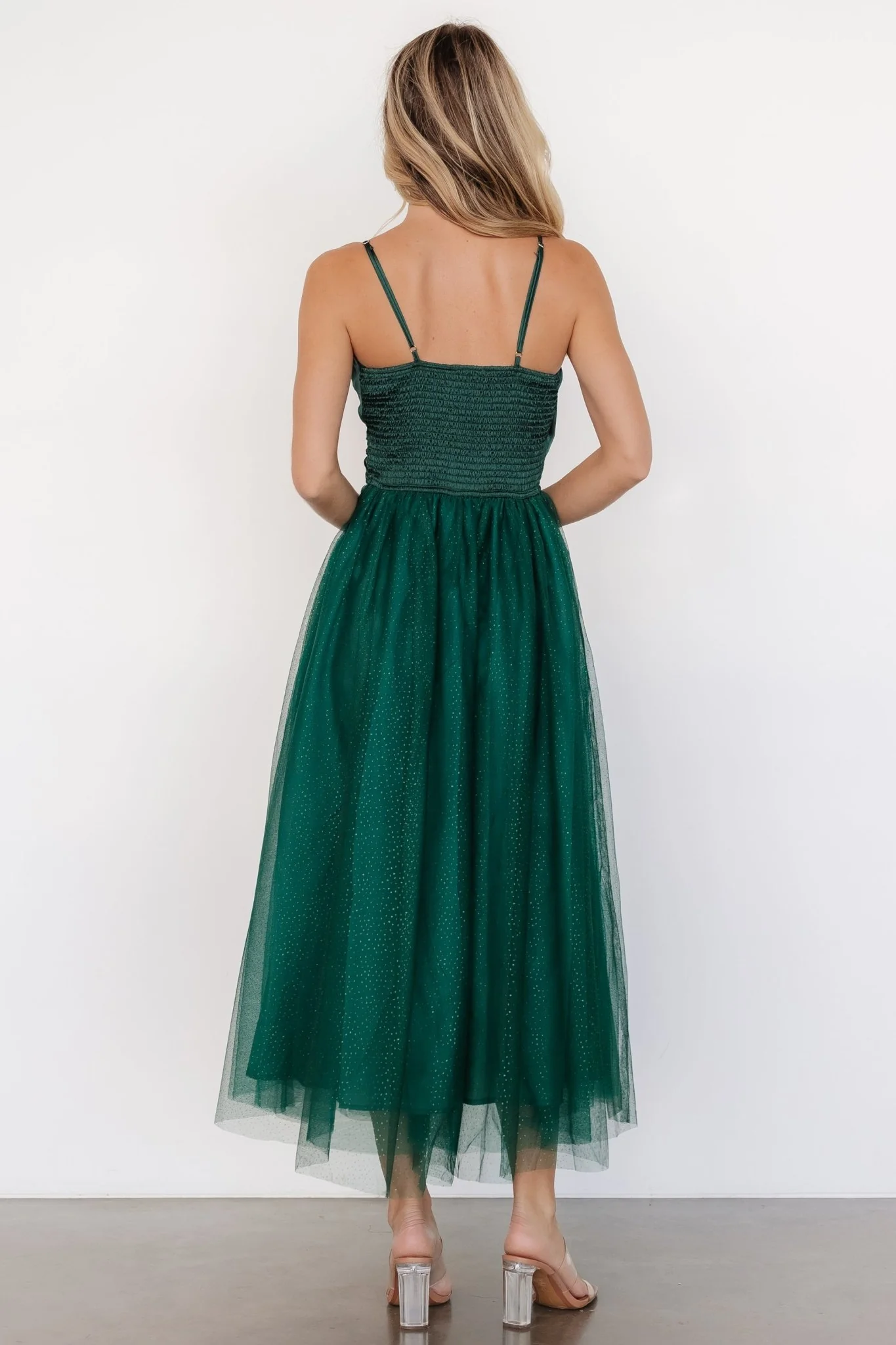 Shonda Sparkle Midi Dress | Emerald - Vlounger