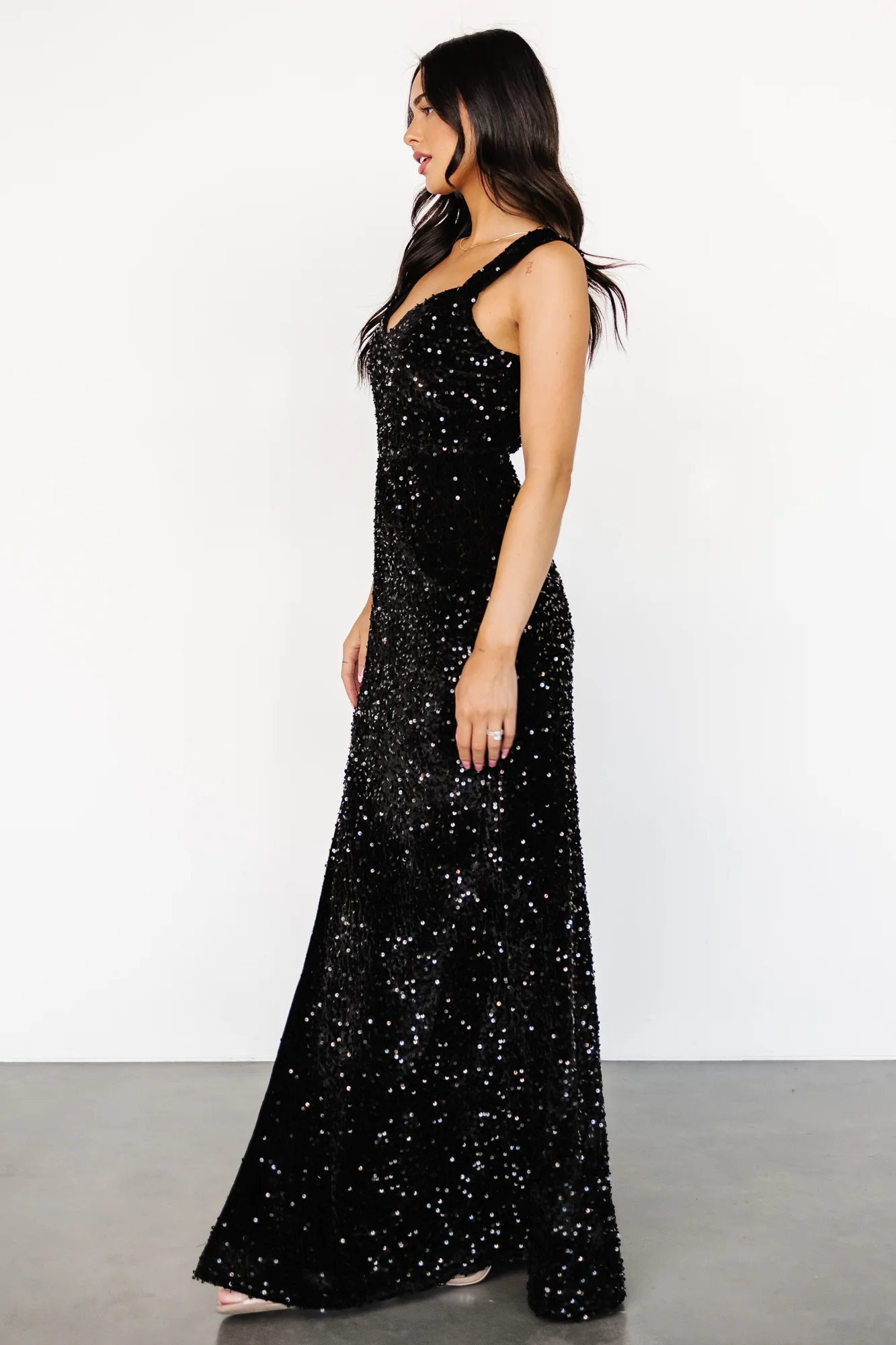 Monroe Sequin Gown | Black - Vlounger