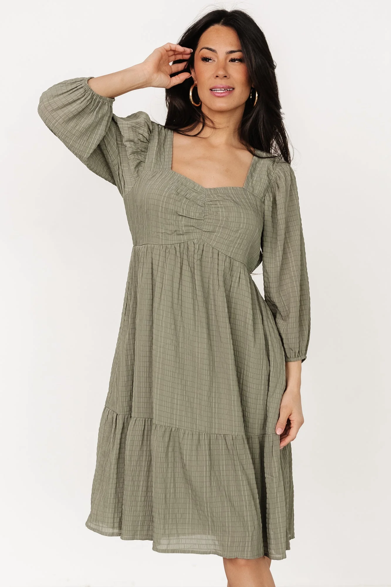 Vaeda Midi Dress | Olive - Vlounger
