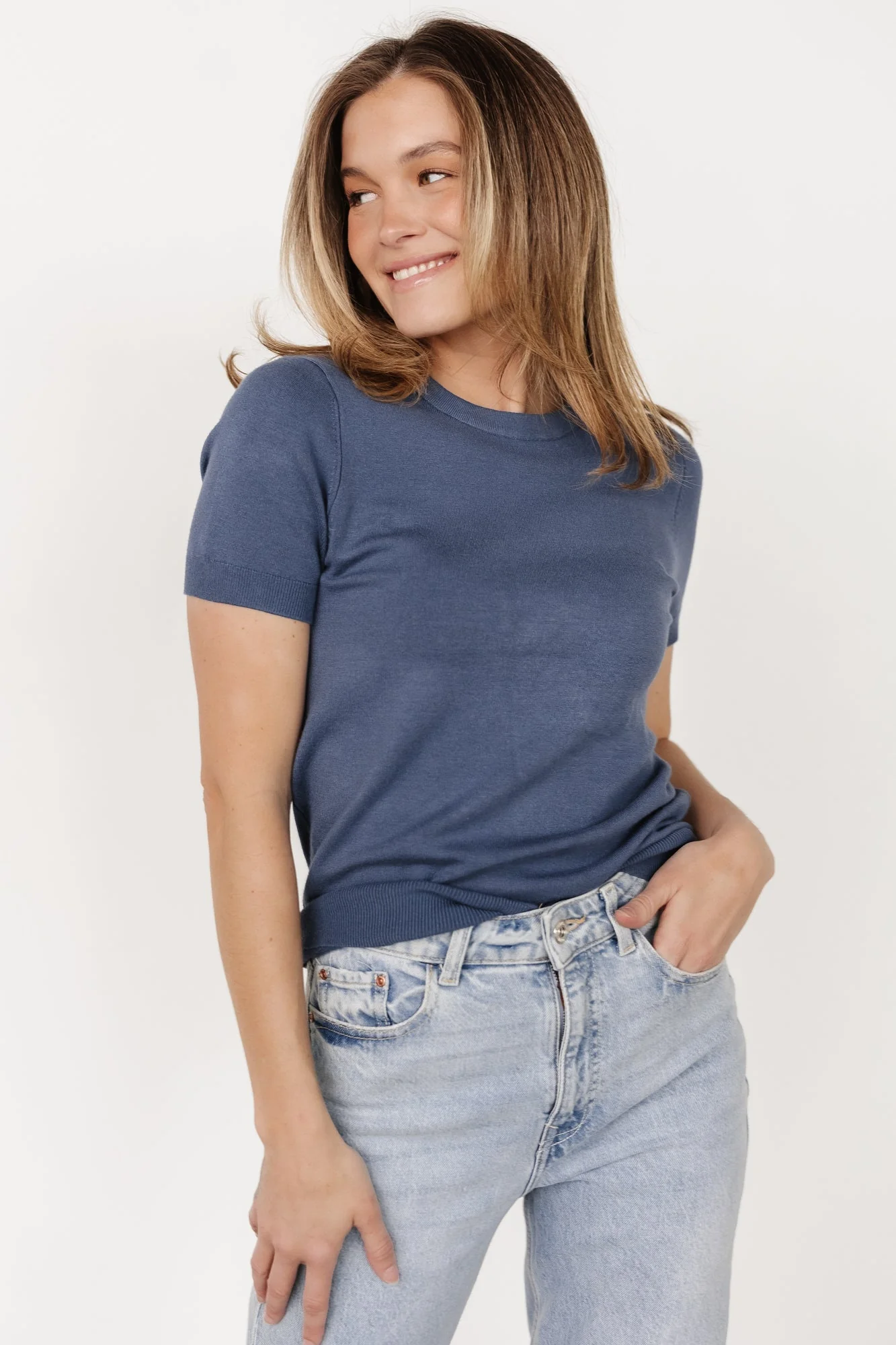 Hannah Knit Top | Slate Blue - Vlounger